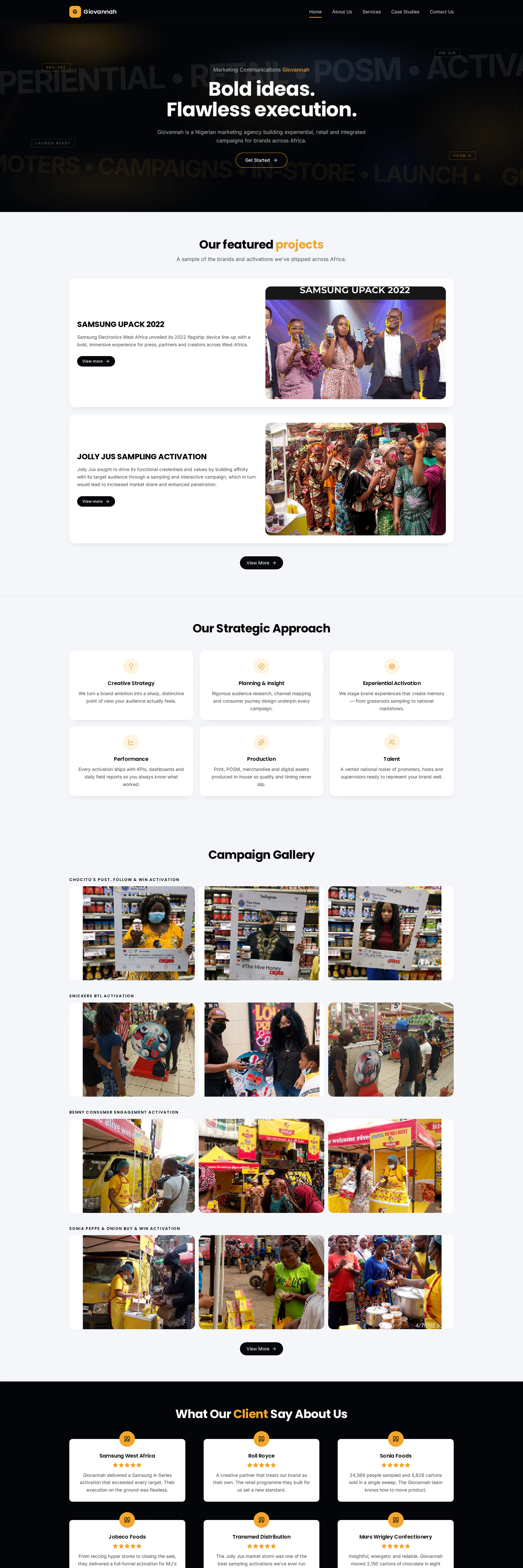 Giovannah XP website homepage